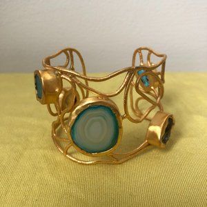 Gold Plated Bracelet with Precious Stones